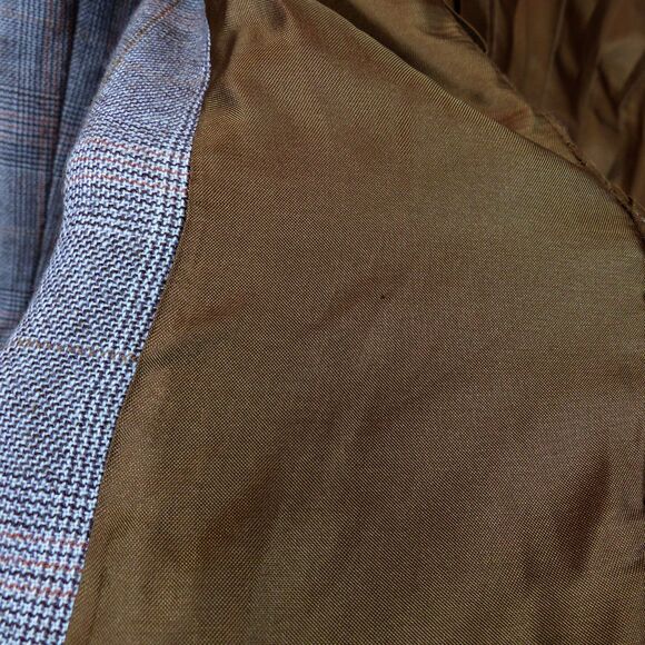 Free People Jacket Size 2 Brown Plaid Wool Button Pin Tuck Ruffle Back Military - Picture 8 of 13